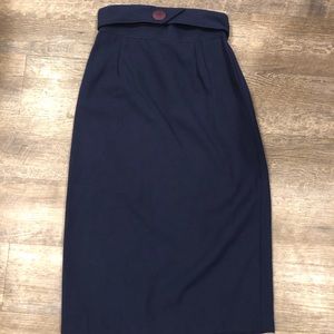VTG 1980’s Dark Blue Pencil Skirt